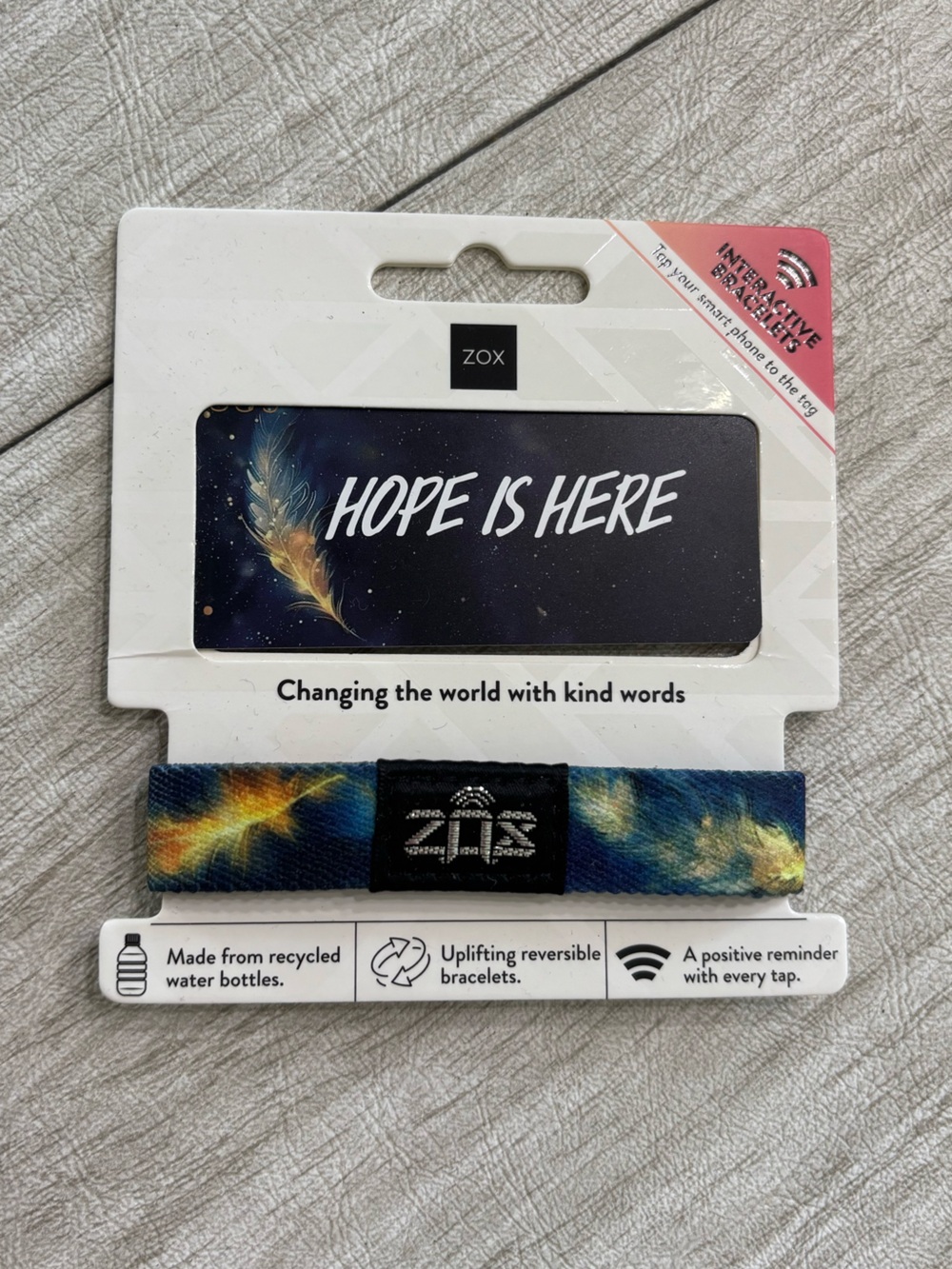 ZOX Hope Is Here Multicolor Reversible Bracelet - Blue & Yellow